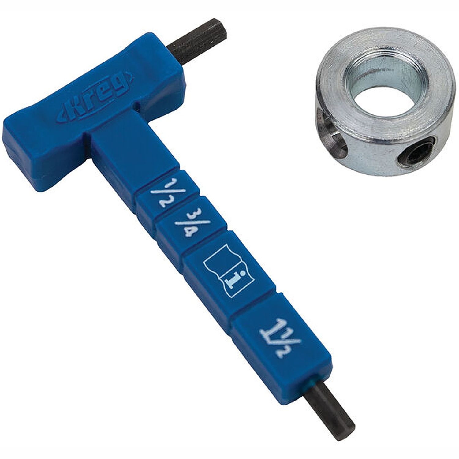 Easy Set Stop Collar And Material Thickness Gauge